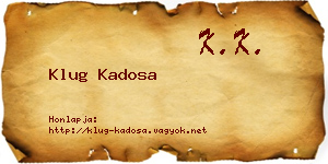 Klug Kadosa névjegykártya